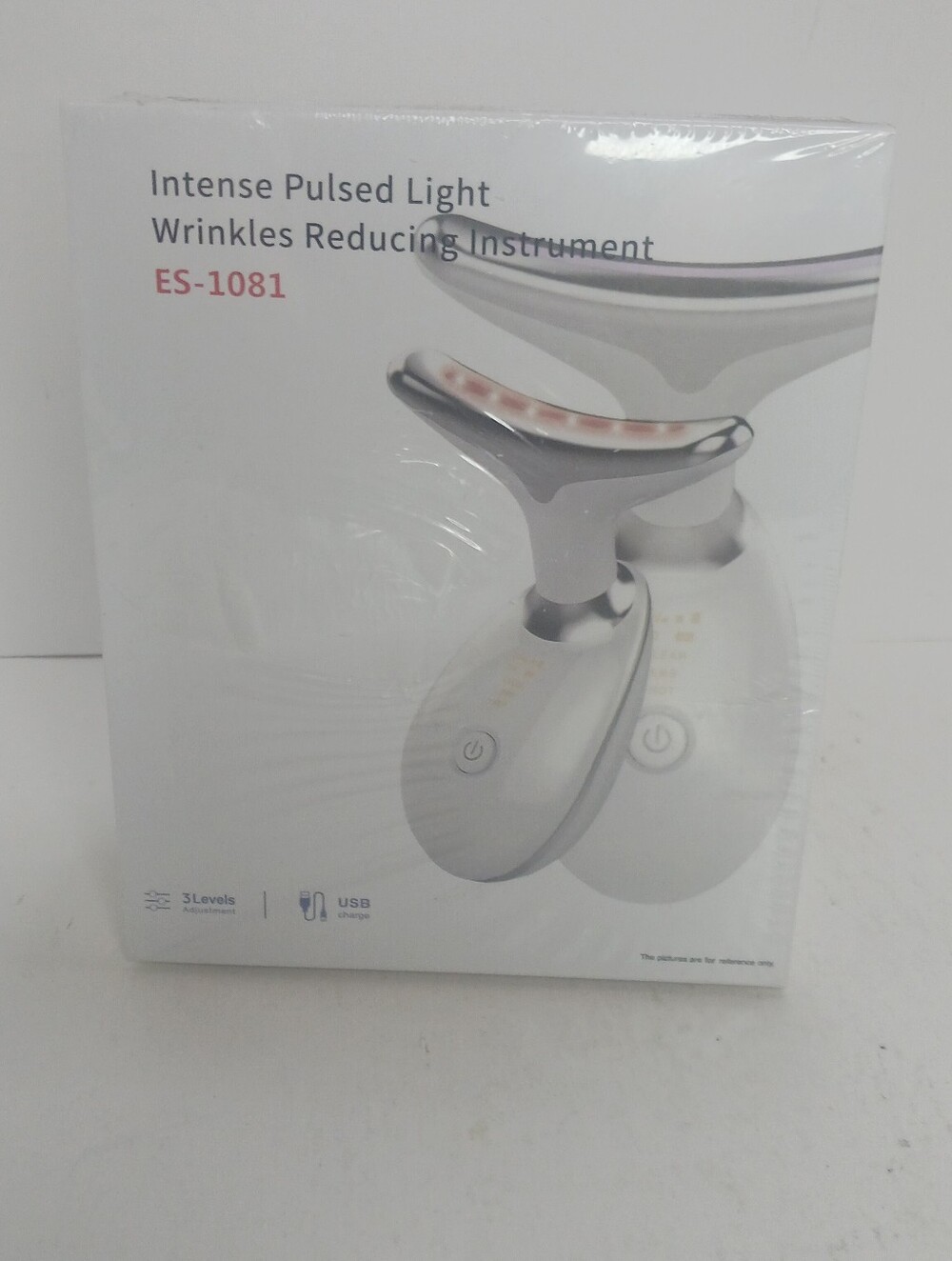 ES-1081 7 Color LED Face & Neck Beauty Device Wrinkle Reducing New White Usb